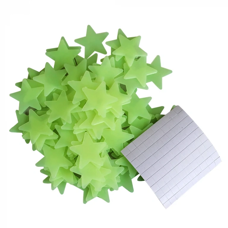 Set 100 dekorative phosphoreszierende Sterne Paket mit 100 leuchtenden Sternen, ideal fürs Kinderzimmer