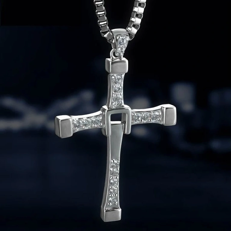 Massive Dominic Toretto Kette mit eingraviertem Kreuz