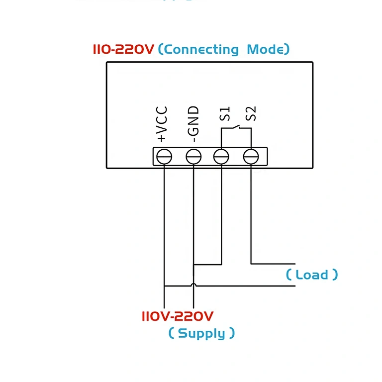 Bild des Anschlussdiagramms für 220V Zeitrelais