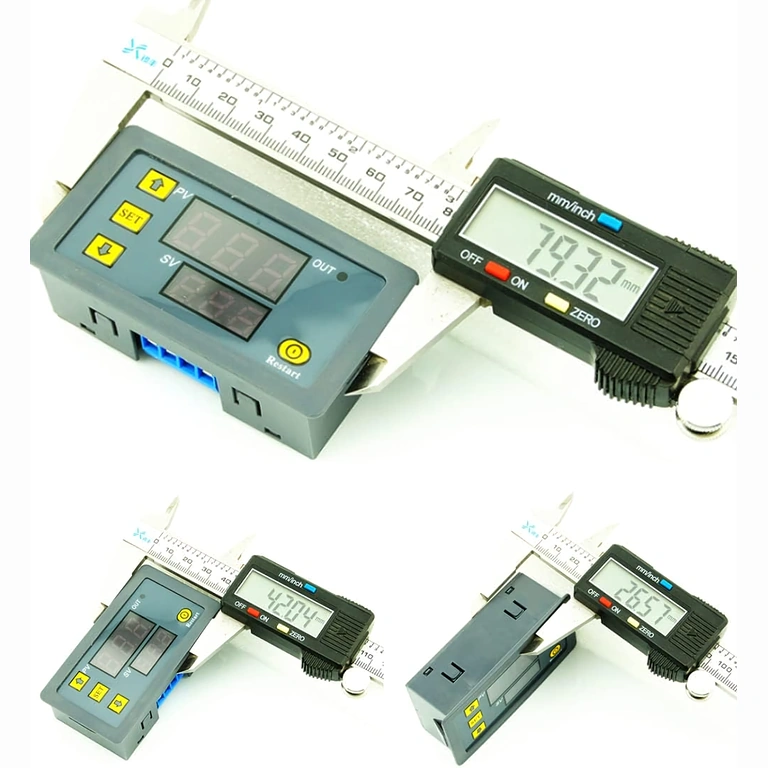 Frontansicht des Moduls mit notierten Abmessungen