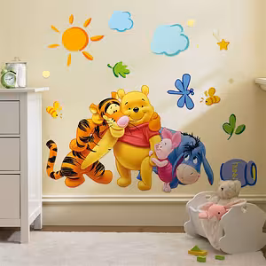 Wandaufkleber Winnie the Pooh und Freunde – Kinderzimmer Sticker, Cartoon