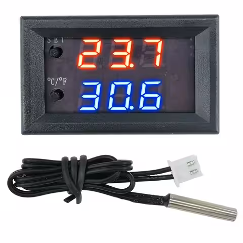 Digitales Thermostat mit Sonde und Relais 12V – Temperaturkontrolle für Inkubator, Eier, Brutkasten, Aquarium