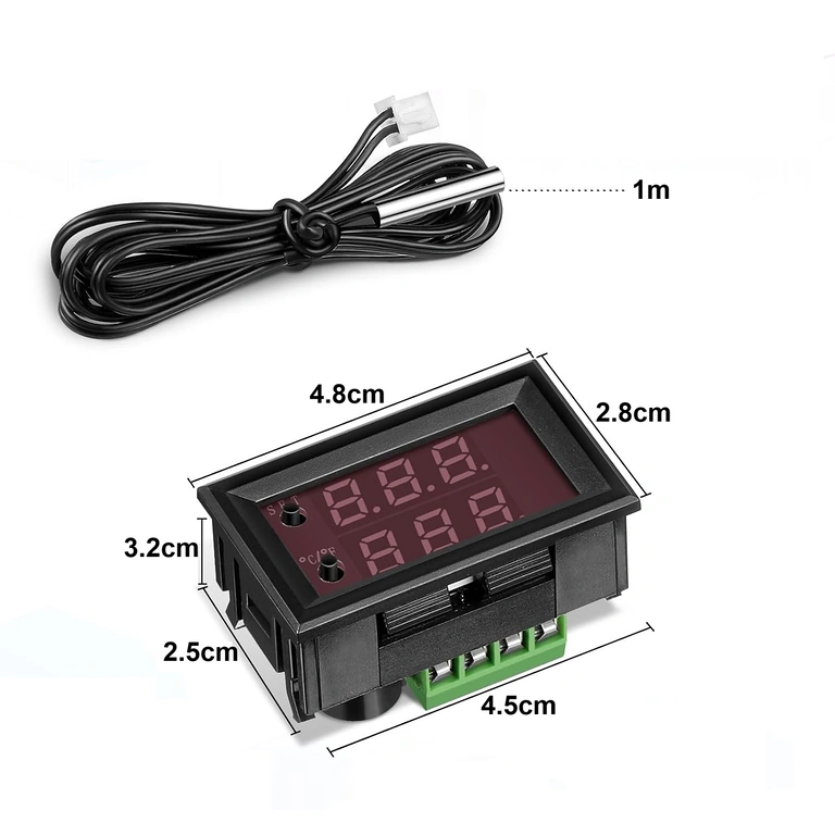 Abmessungen Digitalthermostat 48x28x32 mm