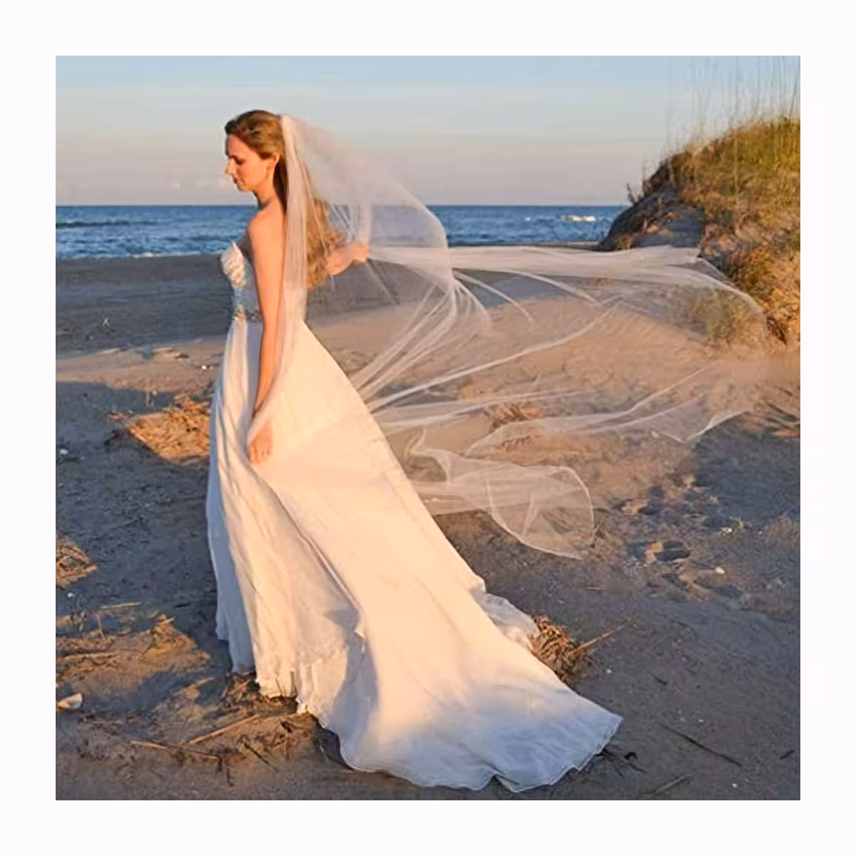 Feiner Tüll-Brautschleier, 2 Meter lang, minimalistischer Stil