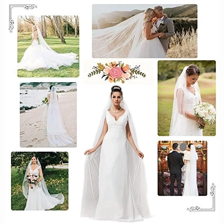 Eleganter Tüll-Schleier für Hochzeit Feiner und eleganter weißer Schleier, perfekt für besondere Brautkleider