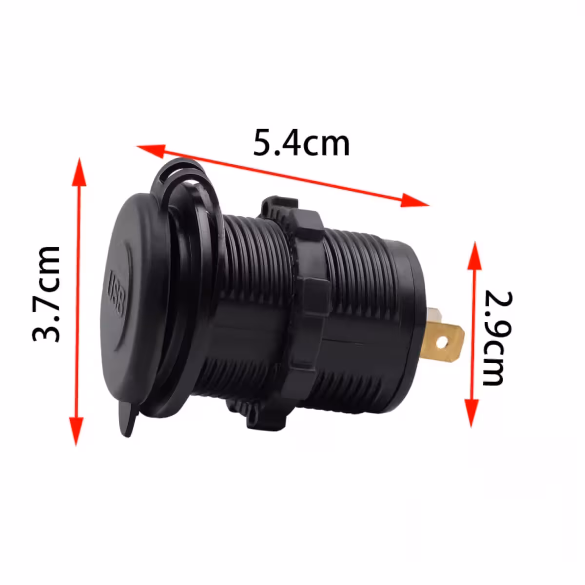USB-Steckdose mit zwei Ports für Montage im Auto, Motorrad oder Boot