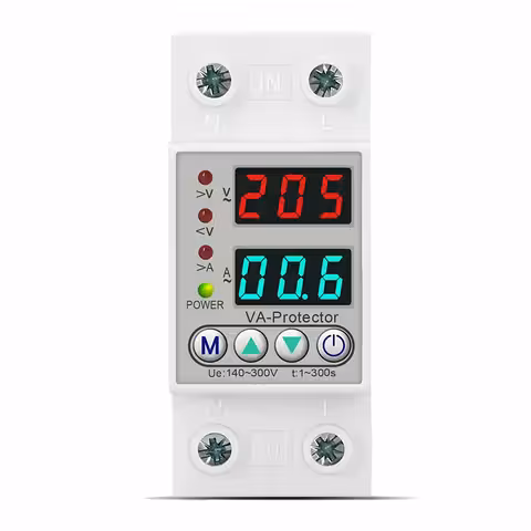 Überwachungs- und Überspannungsschutzrelais 220V 63A einphasig – Mit digitalem Display und automatischem Reset