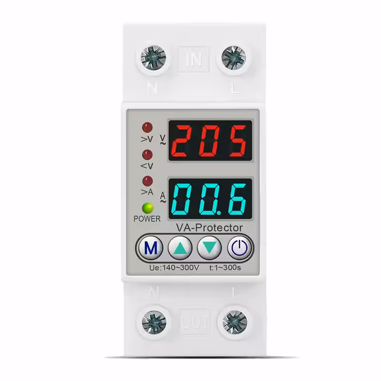 Überwachungs- und Überspannungsschutzrelais 220V 63A einphasig – Mit digitalem Display und automatischem Reset