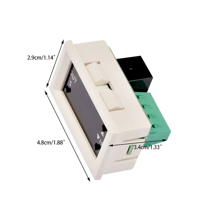 Abmessungen Relais-Timer-Modul 12V Exakte Abmessungen des Timer-Relais-Moduls mit LED-Anzeige