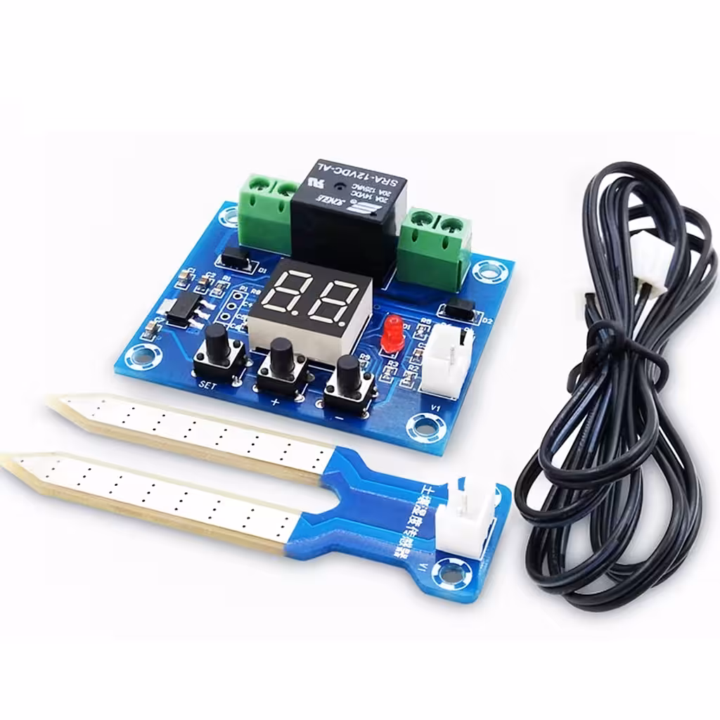 Bodenfeuchtigkeitssensor-Modul mit Relais 12V – Automatische Gartenbewässerung / Gewächshaus