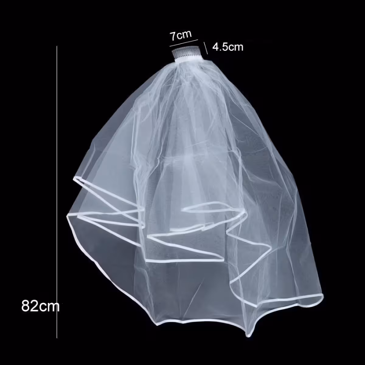Brautschleier mittlerer Länge, bequem am Kamm befestigt
