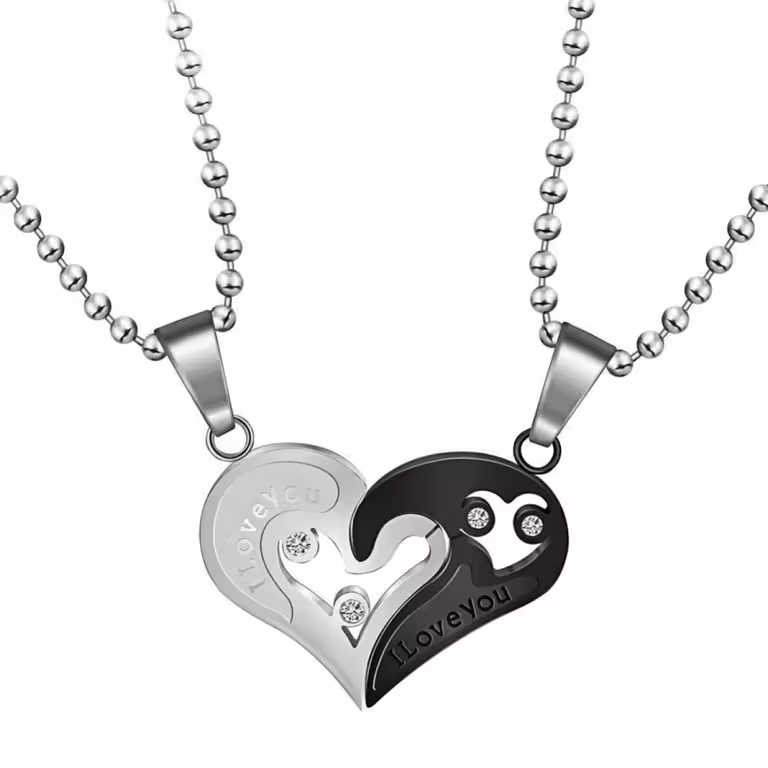 Paaranhänger – Herz-Pendants für Verliebte, romantisches Geschenk aus Edelstahl