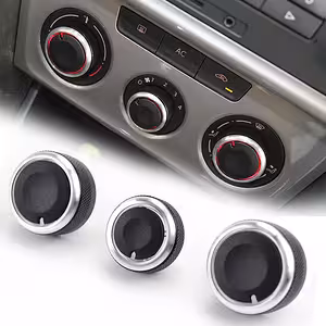 Set 3 Klimaanlagenknöpfe AC Armaturenbrett VW Golf 5 6 Passat B6 B7 Skoda Octavia 2 – Aluminium