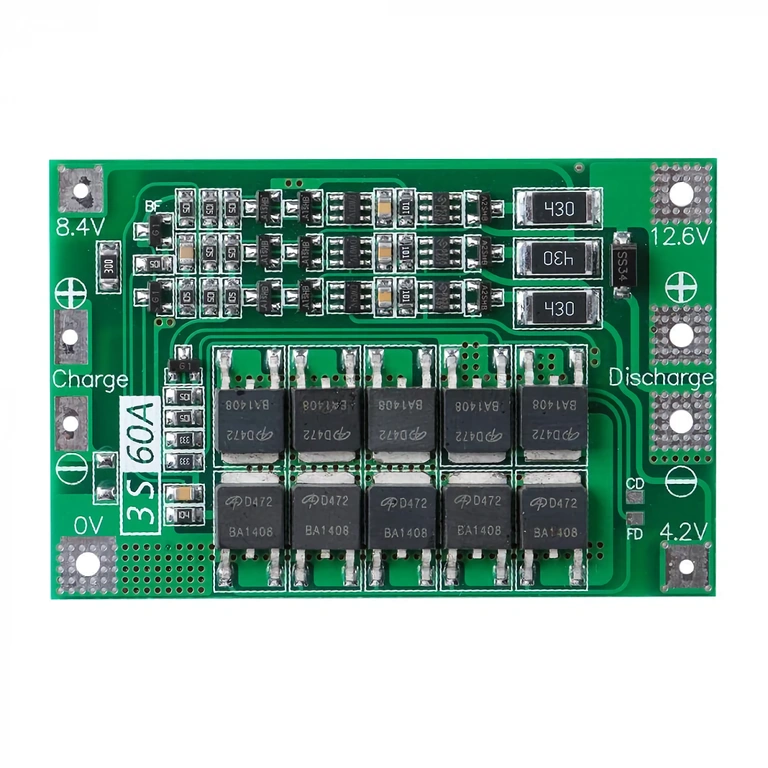 Elektronikplatine mit BMS für Schutz und Balancierung von Akkus