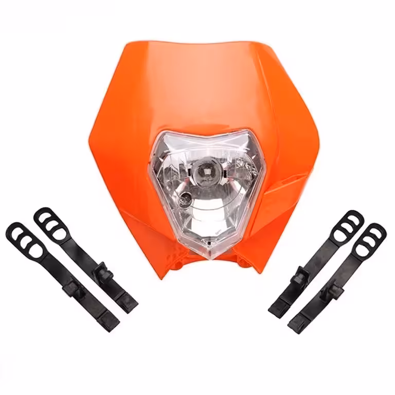 Universal Motorrad Frontscheinwerfer Maske Enduro Cross KTM Supermoto Street Fighter Naked – 12V 35W