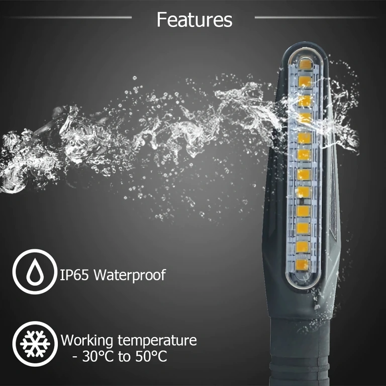 Dynamischer LED-Blinker mit modernem Design für Motorrad