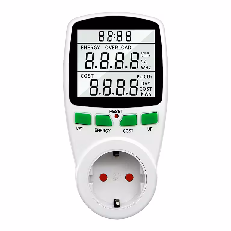 Professionelles digitales Wattmeter – Messung des Stromverbrauchs an der Steckdose