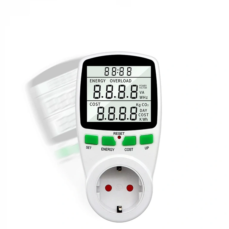 Gerät mit Kosten/kWh-Anzeige und monatlicher Verbrauchsschätzung