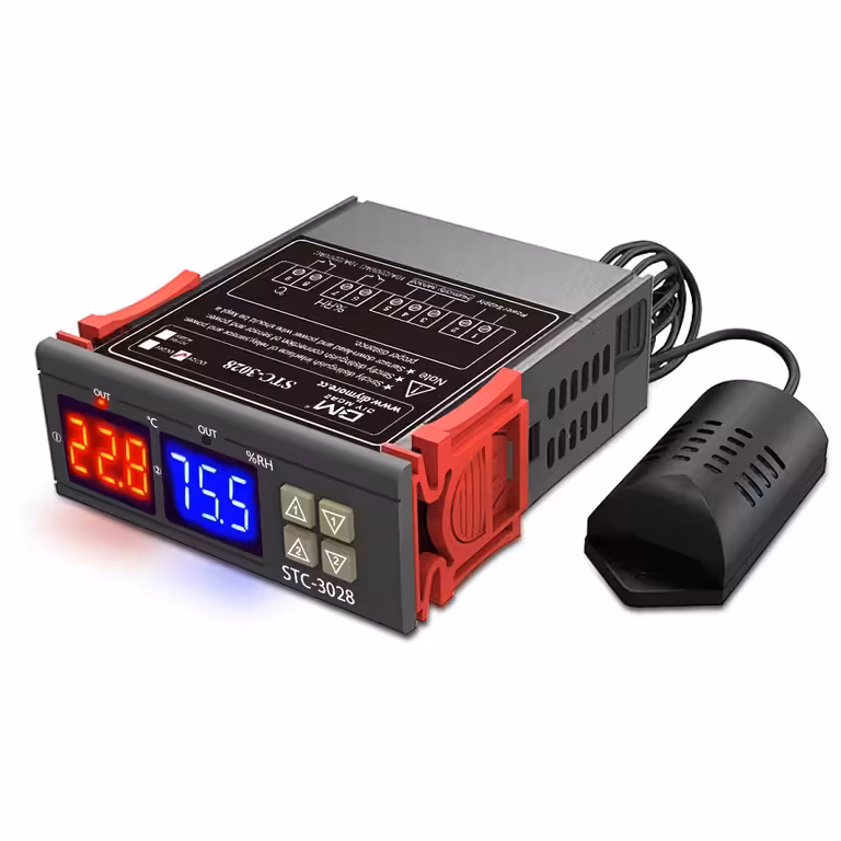 Digitaler Thermostat Hygrostat Controller STC-3028 220V mit Feuchtigkeitssensor
