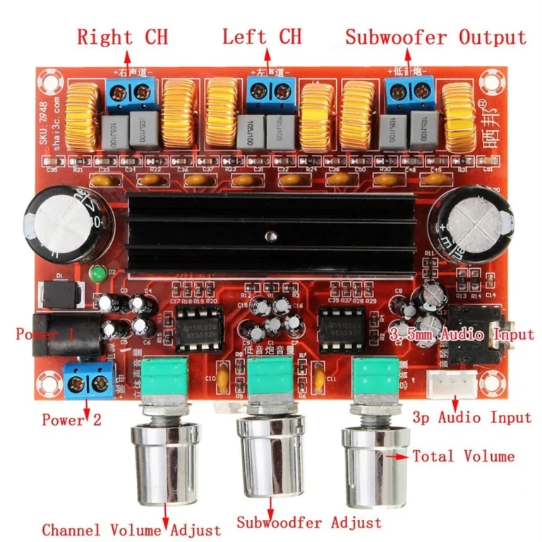 Montageplan XH-M139 Installationsdiagramm für Stereo-Verstärkerplatine mit Subwoofer