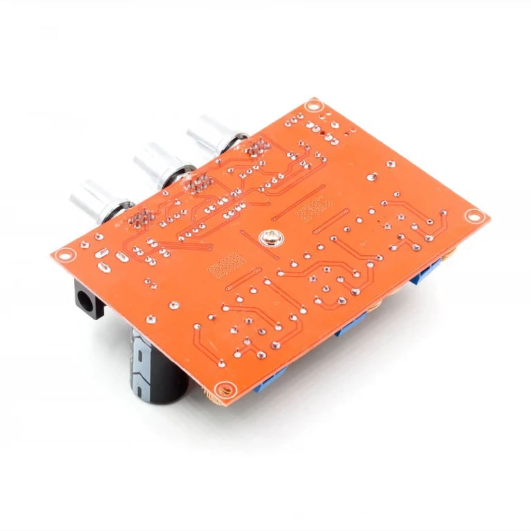 Rückansicht Platine XH-M139 Bild der Rückseite des Audiomoduls XH-M139, inklusive Anschlüssen und Leiterbahnen