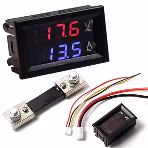 Digitales Voltmeter/Ammeter 0–100V 100A mit Shunt – LED-Anzeige Panel für Gleichstrom Auto