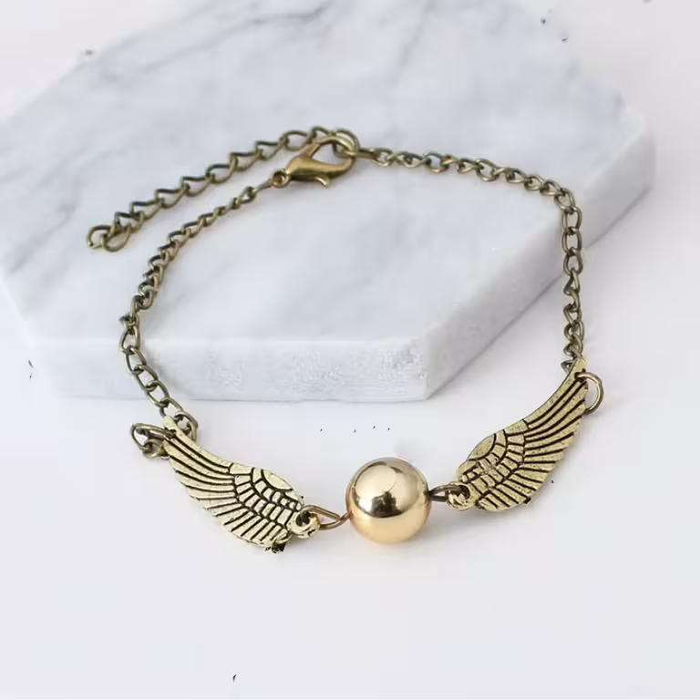 Harry Potter Armband Golden Snitch & Deathly Hallows – Goldene/Silberne Kapsel, magisches Geschenk für Fans