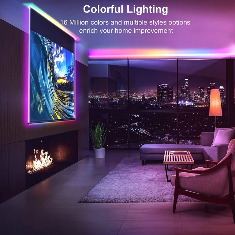 RGB LED Band mit Fernbedienung und Bluetooth Leuchtstreifen mit 300 RGB-LEDs, Fernbedienung und Bluetooth-Konnektivität