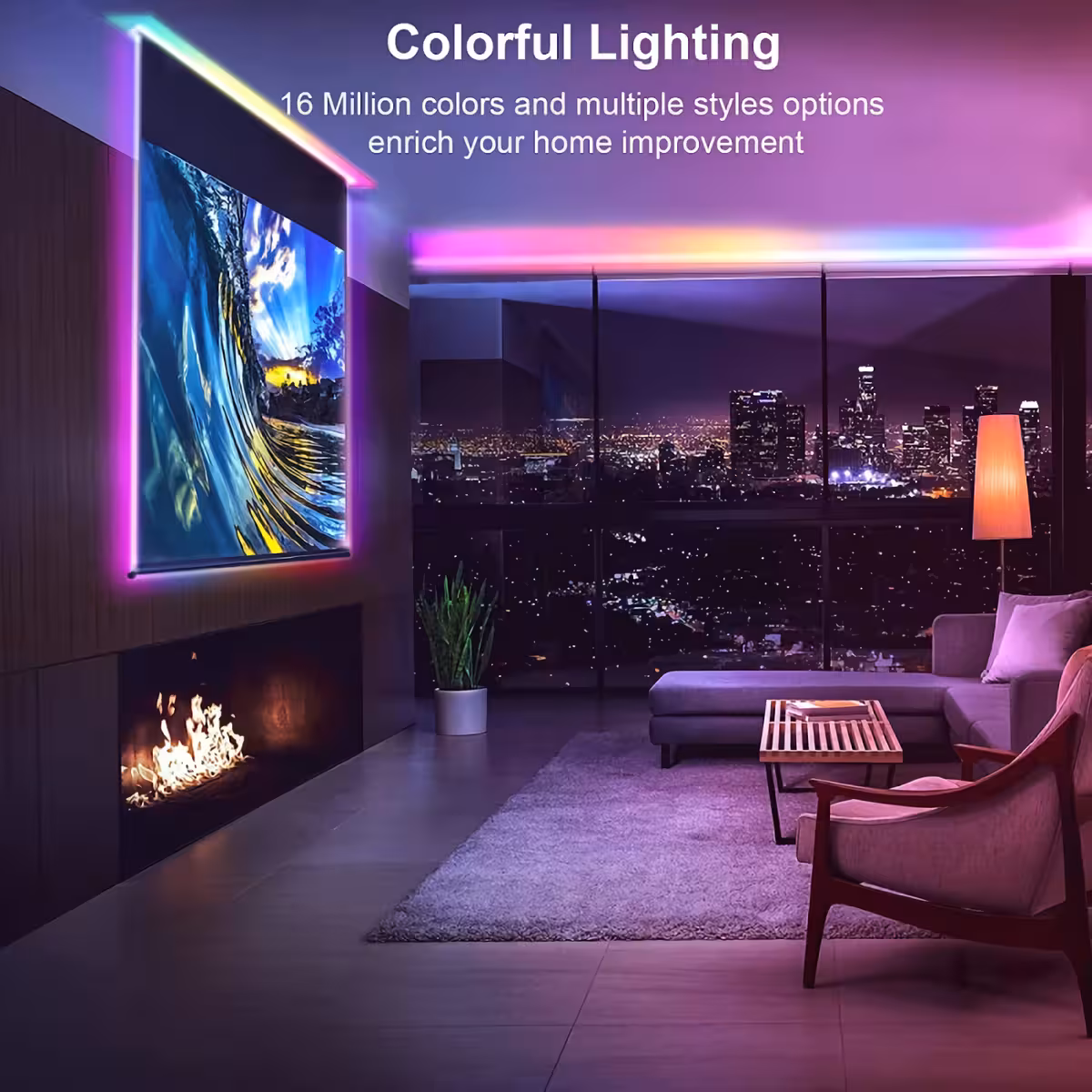 Leuchtstreifen mit 300 RGB-LEDs, Fernbedienung und Bluetooth-Konnektivität