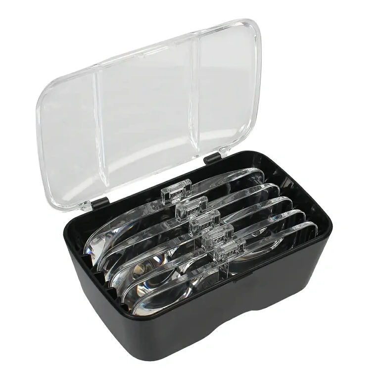 Vergrößerungsbrille mit Etui und Reinigungstuch für Linsen