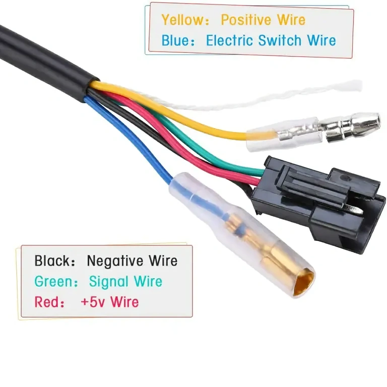 Elektrischer Anschlussplan für Gasgriff Kabelschema für korrekte Installation Gasgriff mit Spannungsanzeige