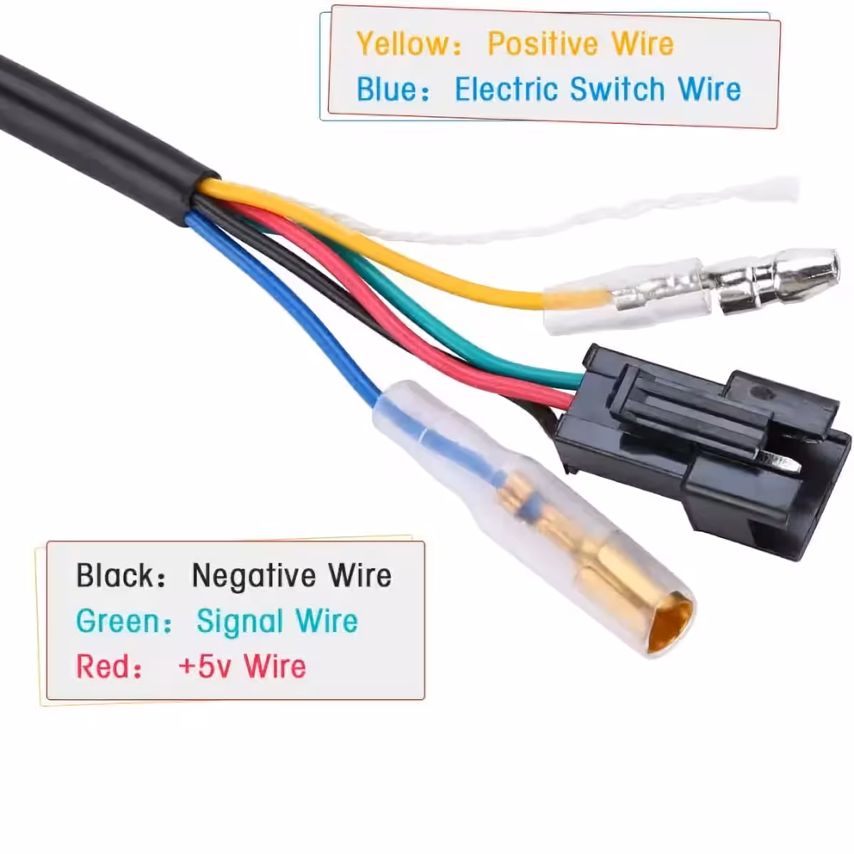 Kabelschema für korrekte Installation Gasgriff mit Spannungsanzeige