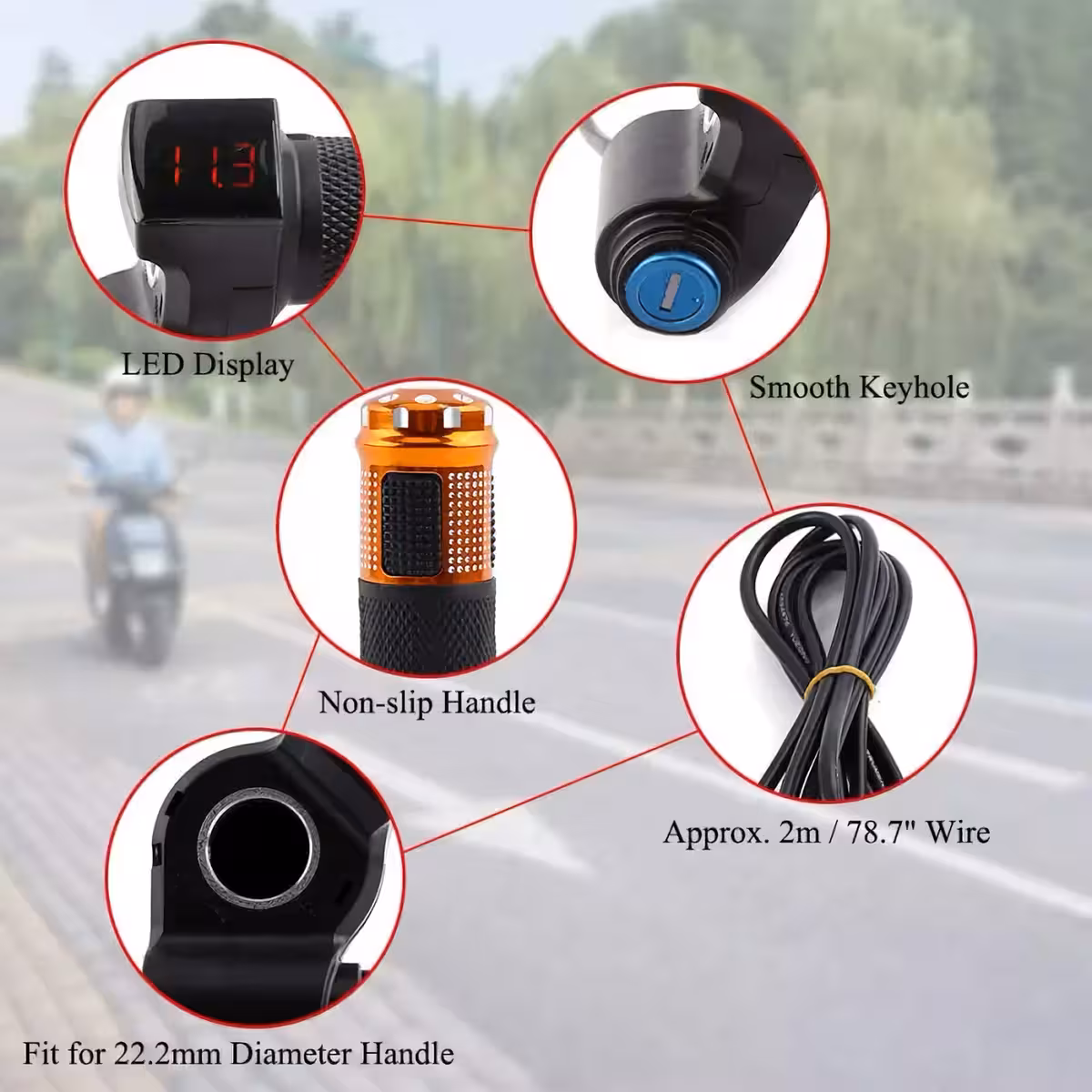 Twist-Gasgriff mit Batteriestandanzeige für elektrische Fahrzeuge