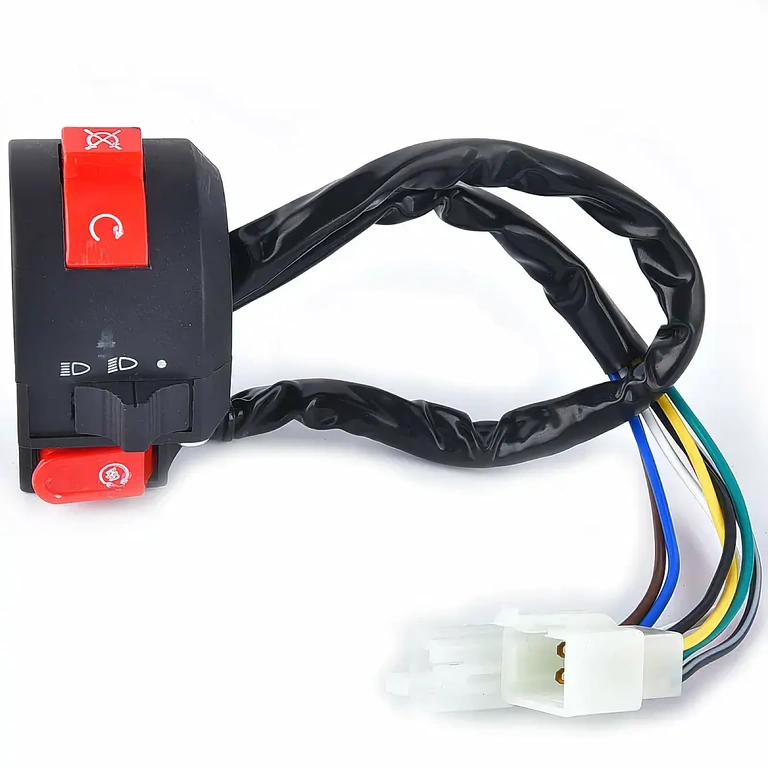 ATV linker Lichtschalter Linker ATV-Schalter mit Lichtfunktionen, Abblend-/Fernlicht und manueller Schockfunktion