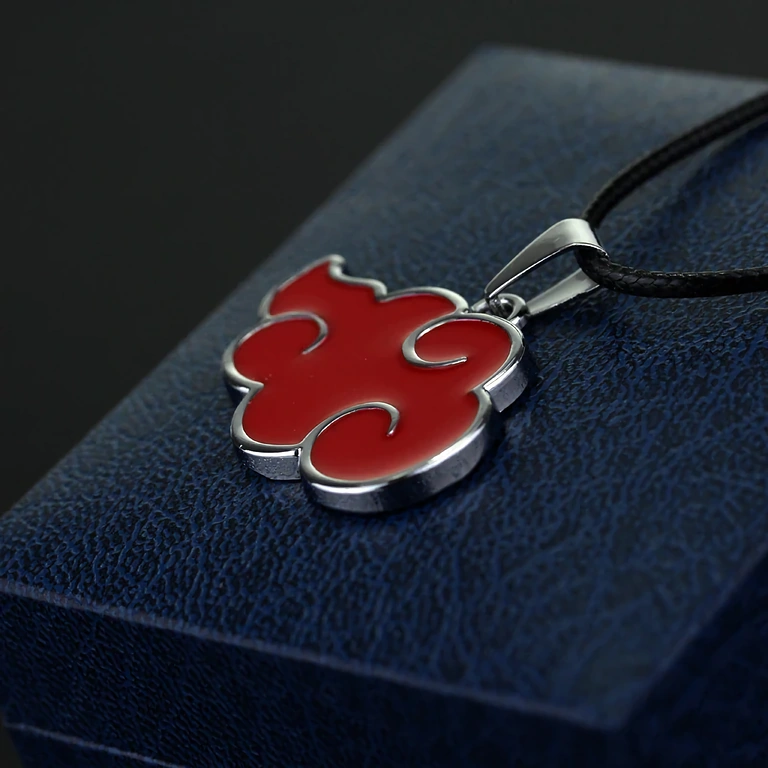 Naruto-Accessoire – Kette mit rotem Wolkensymbol