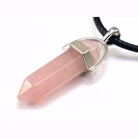 Natürliche Rosenquarz-Halskette mit Anhänger – Kristallschmuck zur Reinigung und Energie