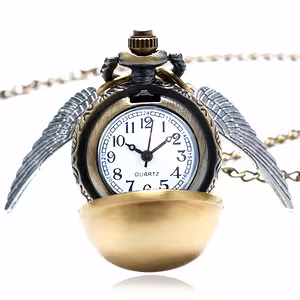 Taschenuhr mit Kette – Harry Potter Golden Snitch Quidditch (Quarz)