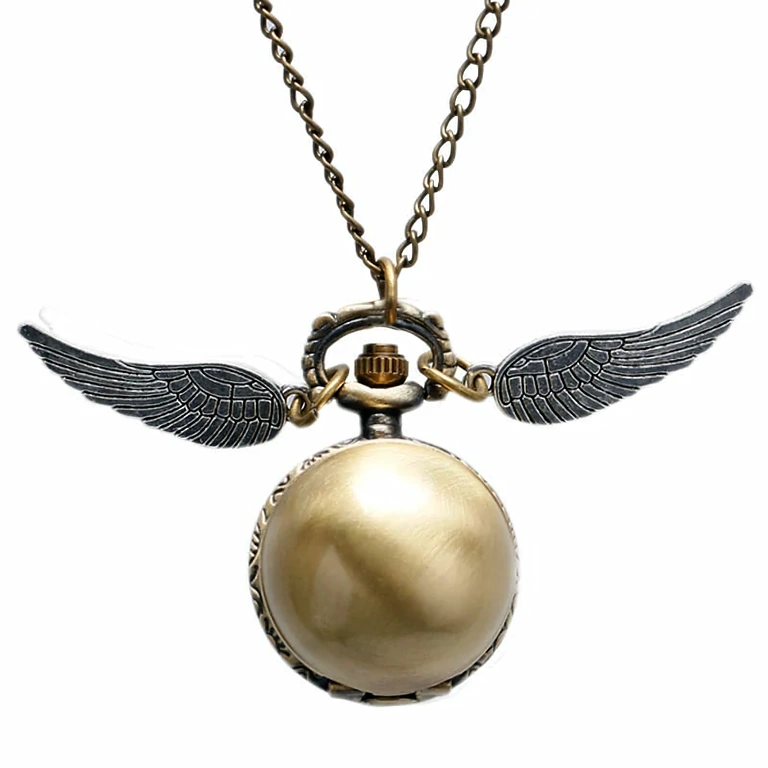 Offene Snitch Taschenuhr – Quarzwerk Offene Anhängeruhr mit sichtbaren Zahlen – Harry Potter Golden Snitch