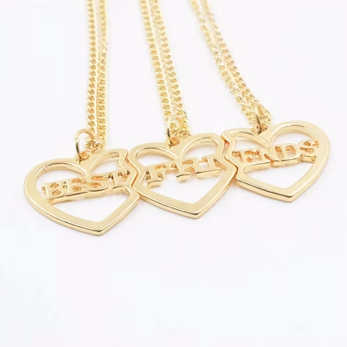 Set aus 3 goldenen Freundschaftsketten für Kinder