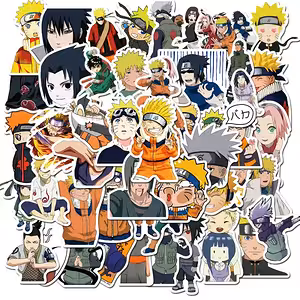 Naruto Shippuden Anime Sticker – Set 50 PVC-Sticker für Laptop, Fahrrad, Skateboard und Konsolen