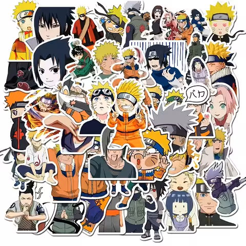 Naruto Shippuden Anime Sticker – Set 50 PVC-Sticker für Laptop, Fahrrad, Skateboard und Konsolen