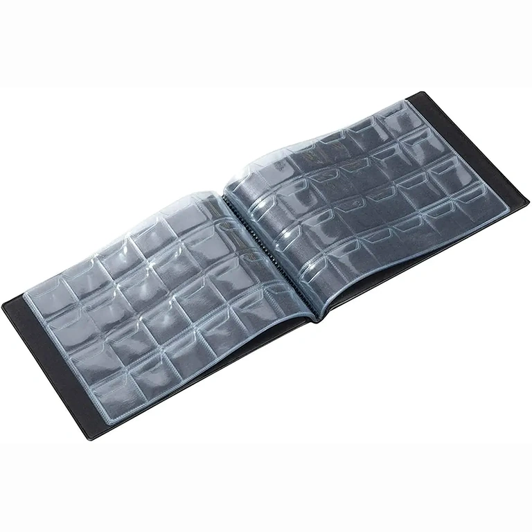 Ordner mit 240 Münztaschen Großer Münzordner, 3x3 cm pro Fach