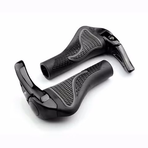 Ergonomische MTB-Lenkergriffe schwarz mit Lock-On Hörnern – für Fahrrad und E-Scooter