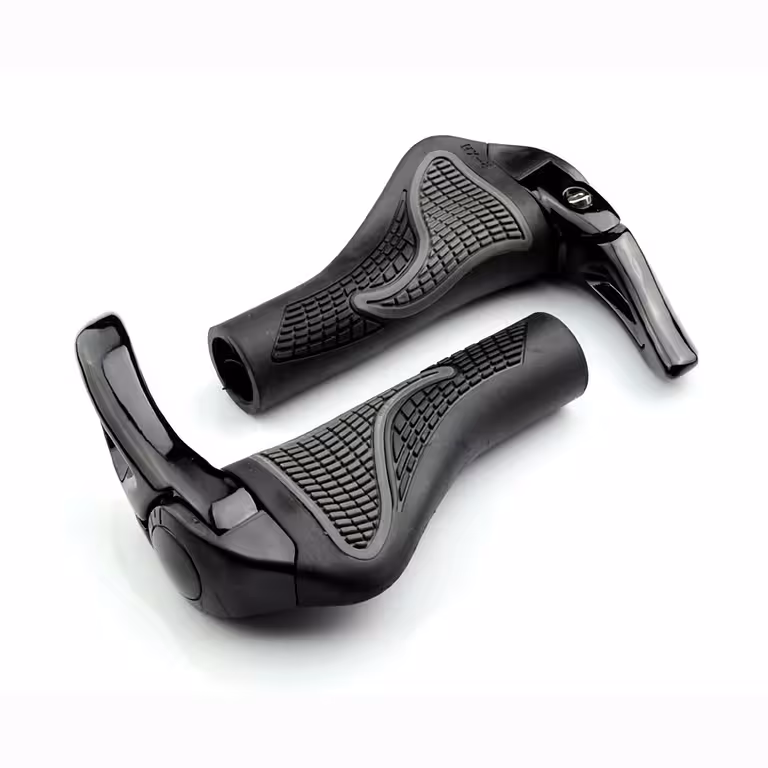 Ergonomische MTB-Lenkergriffe schwarz mit Lock-On Hörnern – für Fahrrad und E-Scooter