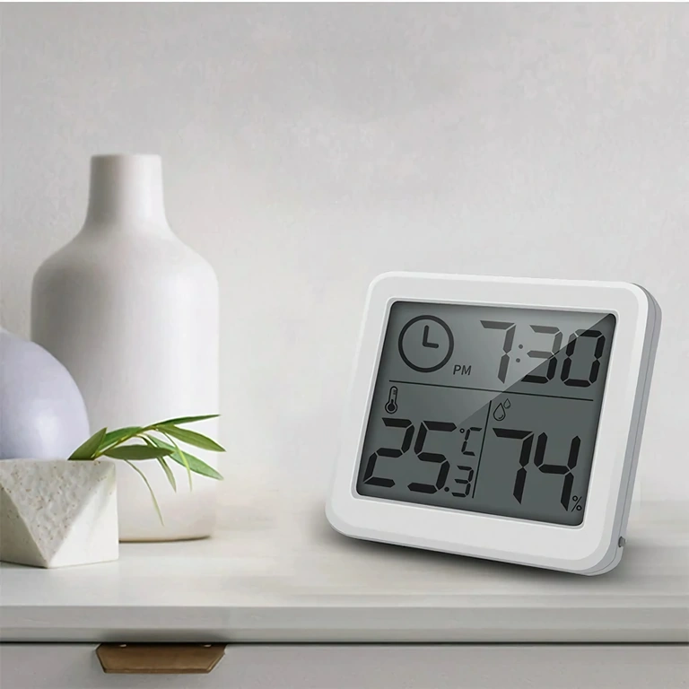 Innenraumthermometer mit Feuchtigkeitsmessung – großes LCD Digitales Thermometer und Hygrometer für Innenräume mit großem Display und schlankem Design