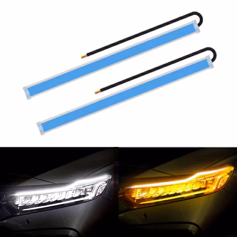 Tagfahrlicht LED Streifen mit dynamischer Sequenzanzeige LED FLOW Auto – Set 2 flexible 60cm Streifen, IP65