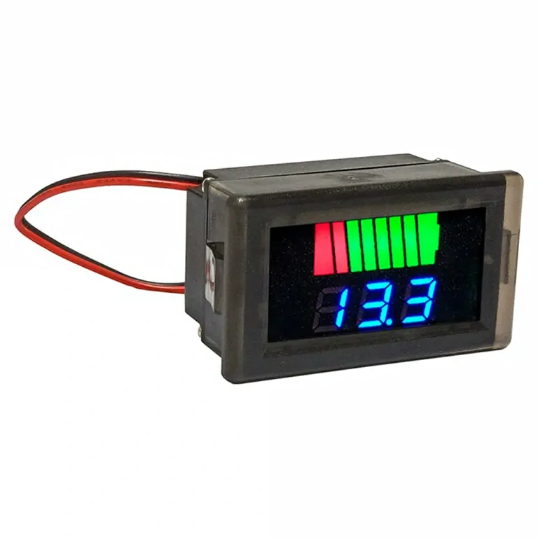 LED Batterieanzeige für Motorrad und Auto LED-Voltmeter, einfach montierbar, für Spannungen 12V–72V
