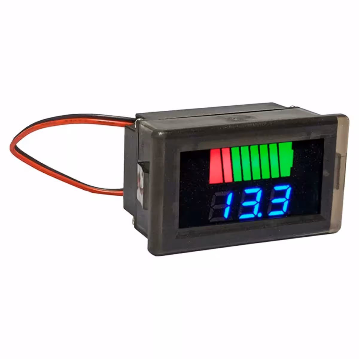 LED-Voltmeter, einfach montierbar, für Spannungen 12V–72V