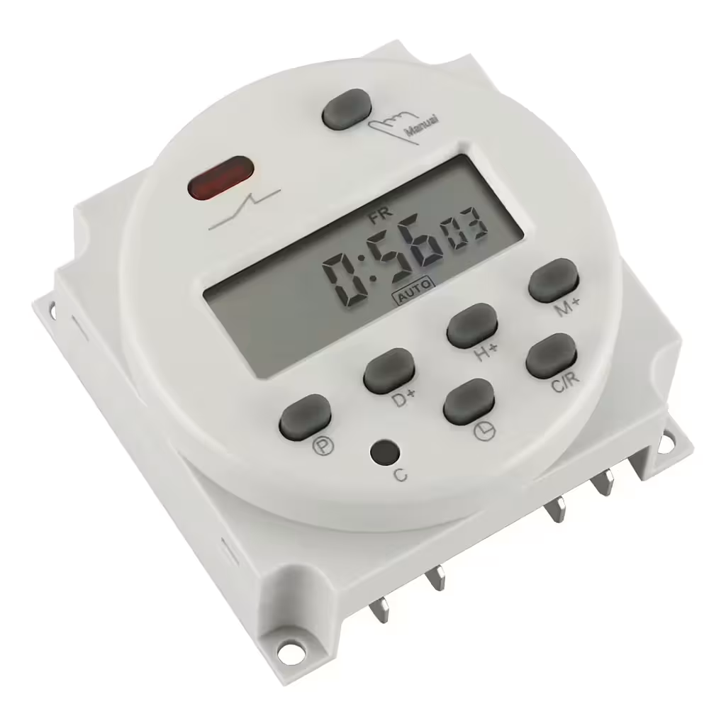 Digitales Zeitschaltrelais 12V – elektronischer Timer mit Display und 8 ON/OFF Programmen