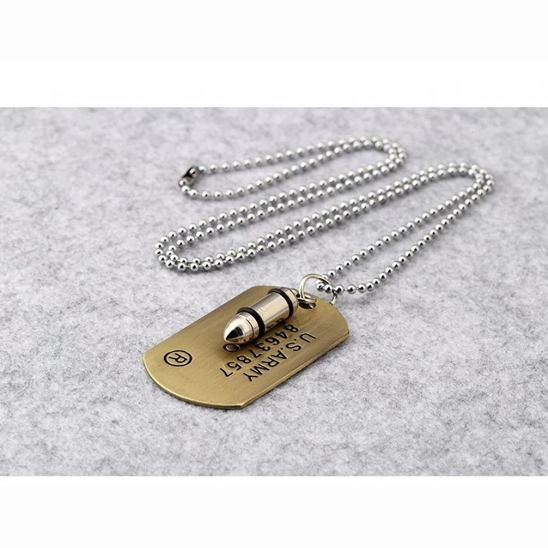 Kette mit Kugel im Armee-Stil Kette mit Metallkugel, militärischer Look, maskulines Design